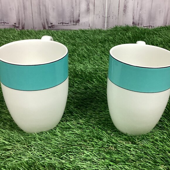 LENOX Kate Spade Rutherford Circle Turquoise Mug Set (2) - Picture 4 of 7